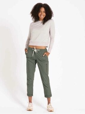 Vuori Olive Drawstring Cropped Cargo Pants